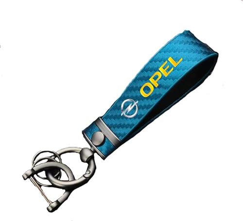CORSER Auto Schlüsselanhänger Autoschlüsselbund Schlüsselring für OPEL OPC OPCLine, Anti-Verlust 360 Grad Drehbarer Schlüsselring Auto Zubehör,A-Blue