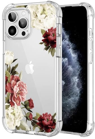 Jhxtech Phone Case for iPhone 11 Pro Max Case, Apple 11 Pro Max girls women, Slim Shockproof Clear Floral Pattern Soft Flexible TPU Protective Cover for Apple iPhone 11 Pro Max Blossom Flower