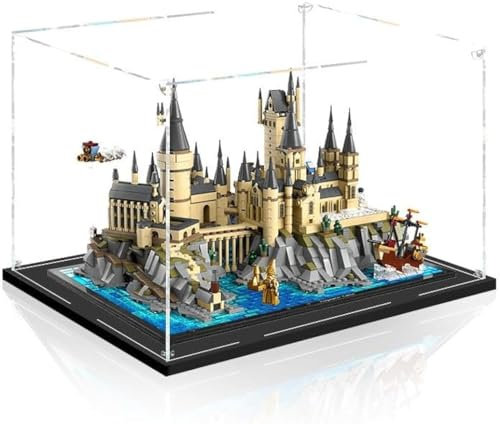 FULHOLPE Acryl Vitrine Kompatibel Mit 76419 Schloss Hogwarts mit Schlossgelände, Schaukasten Showcase Staubdichte Display Case für 76419 - Nicht Enthalten Modellbausatz