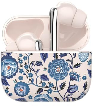 VQ Skylark TWS Ecouteurs sans Fil - Annulation de Bruit Améliorée (ENC) Ecouteurs Bluetooth 5.4 avec Lecture de 10 Heures et Sauvegarde de L'étui de 48 Heures Temps - Cath Kidston Fraise Jardin Bleu
