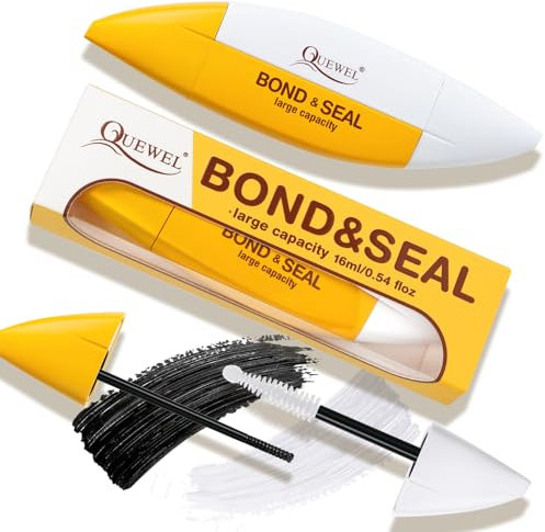 Colle à cils QUEWEL pour extensions de cils DIY, 16 ml, colle et scellement de très grande capacité, colle à cils longue durée et imperméable, convient aux yeux sensibles (8 ml + 8 ml)