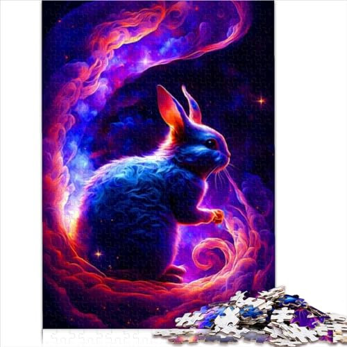 Puzzle für Kinder, Kaninchen, 1000-teiliges Puzzle, Holzpuzzle für Erwachsene, Kinder, Lernspielzeug, Größe (50x75 cm)