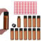 PATIKIL 15ml Amber Glass Vials, 12 Pack Sample Vials with Screw Cap and Write-on Spot Reagent Media Bottle with Labels Leak-Proof Liquid Vial for Lab