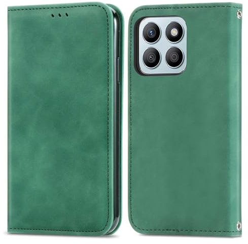 WBWONE Cover a Libro per Huawei Honor X8b, Antiurto Custodia a Portafoglio in Pelle Premium con Funzione di Supporto e Slot per Carte - Verde