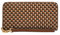 Fossil Damen Zip Around Logan Clutch mit umlaufendem Reißverschluss, Neutraler Webdruck