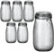 gouveo 6er Set Vorratsgläser 1500 ml geriffelt mit Bügelverschluss - Bügelgläser aus Glas mit Drahtbügelverschluss - Aufbewahrungsgläser für Küche und Haushalt (BG1500R)