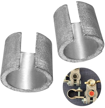 Tongdejing Battery Terminal Sleeves, 1 Pair of Universal Positive Negative Battery Terminal Connector Car Battery Terminal Converter Post Adaptors Anode Cathode Sleeves(silver)