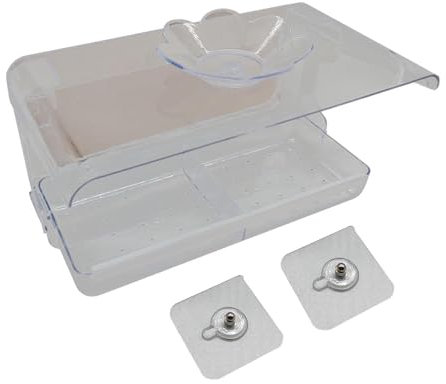 MagiDeal Clear Window Bird Feeder Bird Bath Bowl Window Mounted Bird Viewing Gift, Transparent Birdhouse Bird House for Outdoor