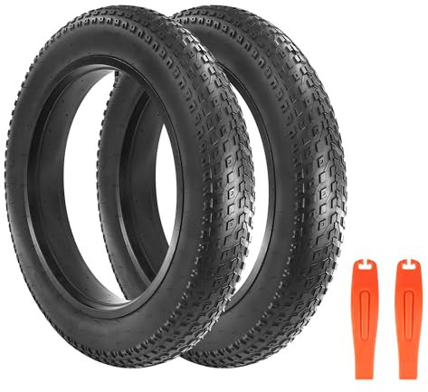 MEGHNA 2er-Pack Faltbar Fat Bike Tire Fett Fahrradreifen 20/26x4.0 Ersatzreifen Fahrrad Mantel Reifen für E-Bike Mountain Snow and Beach Bike Reifenheber (26X4ZOLL)