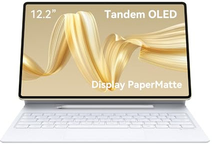 HUAWEI MatePad Pro 12.2 PaperMatte EditionTablet, Display Tandem OLED da 2.8K, Frequenza di aggiornamento da 144 Hz, 12GB+512GB, batteria da 10.100 mAh, 3 in 1 con tastiera + M-Pencil, Oro premio