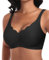 Ganado Damen Nahtloser BH Ohne Bügel Tiefem V-Ausschnitt gewellte Ränder Bequemer BH Bralette Soft BHS Bügellos Bustier Bra (Schwarz-Vordere Welle, L)