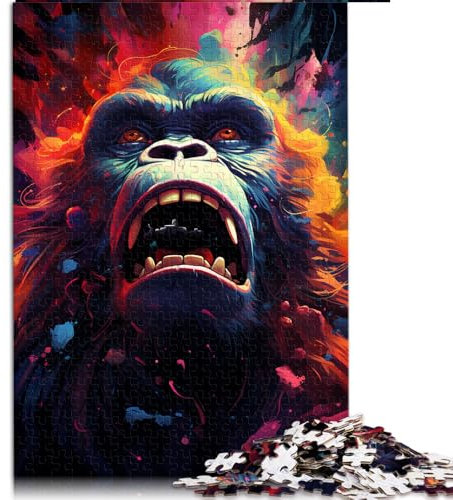 2000-teiliges Puzzle für Erwachsene, farbenfrohe Psychedelia von Galaxy Monkeys, Papierpuzzle, für Erwachsene und Kinder ab 12 Jahren, Heimkunstdekor, Größe: 70 x 100 cm