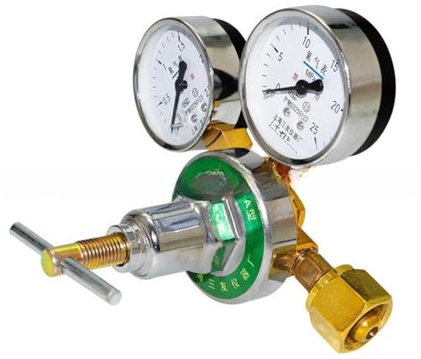 HIOPOIUYT Messing Druckminderer Druckminderer mit Manometer Messing Sauerstoff Reduzierventile Messing Sauerstoffventile Messingstruktur