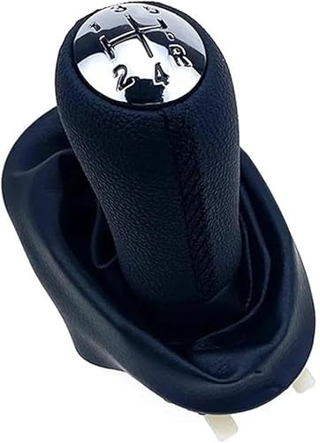 KDZDJH Schaltknauf Für Clio 2 Clio 3 Megane 2 Scenic 2 Dacia Logan Sandero 5 Universal Leder Manueller Schalthebel Geschwindigkeit Auto Schaltknauf Ersatz Schaltknüppel,Black Line