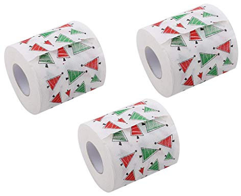 Farbmuster bedrucktes Weihnachts-Toilettenpapier Weihnachtsbaum aus Papier Santa Kitchen,Dining & Bar Werkstatttücher (B, One Size)