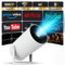 Projector with WiFi 6 & Upgraded Bluetooth Mini Smart Portable Cinema 4K HD 1080P Outdoor Screen Movie Home TV Android PC Monitor 180° Gaming