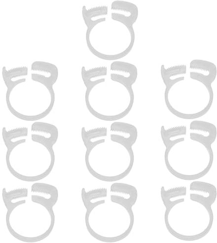 M METERXITY 10-Pack Double Gripping Nylon Hose Clamps, 1 24.8-27.2mm Double Snap Grip Adjustable Ratcheting Clamps for Connecting/Fastening/Sealing Hose/Pipes/Tubing Clamp [White]
