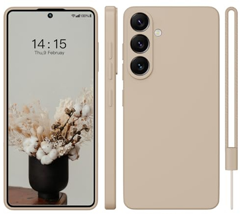 WXX für Samsung Galaxy S25 Hülle Silikon Case Dünn Slim mit Microfiber, Kratzfeste Rundumschutz Case Hülle für Samsung Galaxy S25 6.2'' Khaki