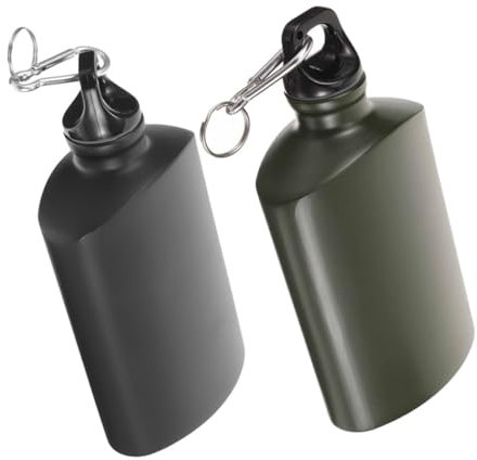 Toyvian 2pièces Lot De Gourdes Plates Avec Crochet Pour Camping Et Randonnée Bouteille Eau Légère Et Anti-fuite Pour Voyage Et Salle De Sport