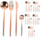 ABOOFAN 6 Set Posate in acciaio inossidabile posate per cibo occidentale posate per alimenti kit stoviglie cucchiai da cucina culinari set di posate cucchiaio taglia forchetta Oro rosa