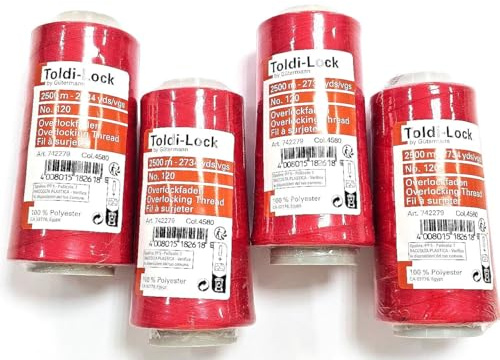 Overlockgarn Toldi No. 120 4 x 2.500m Konen 4580 rot