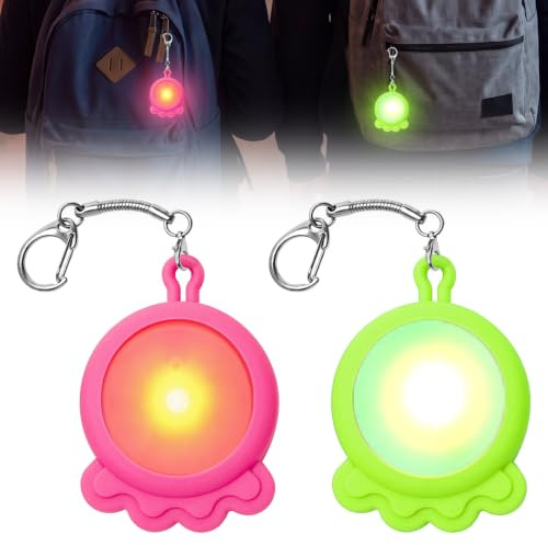 2er LED Warnleuchte Schulranzen, Wasserdicht Leuchtanhänger USB Aufladbar | Silkwish LED Sicherheitslicht mit 6 Modi, Reflektoren Licht für Schulranzen, Leuchtanhänger für Rucksack Hunde Joggen