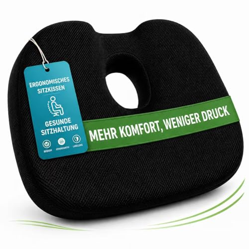 Nordkai Sitzkissen ergonomisch orthopädisch Memory Foam für Büro und Auto