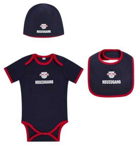 RB Leipzig Baby Set - Neuzugang - 3-teilig Geschenkset RBL - Plus Aufkleber Wir lieben Fußball