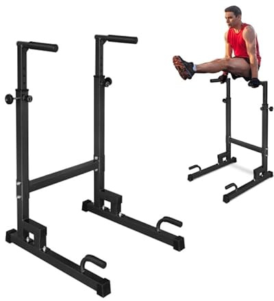 Dip Station Höhenverstellbar - Dip Stand mit Rutschfesten Griffen Sicherheitsverbinder, Stabile Dip Barren für Trizeps-Training & Liegestütze, Multifunktionales Home Gym Fitnessgerät Indoor & Outdoor