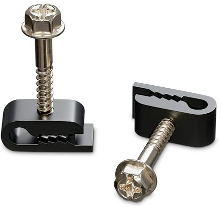 THE CIMPLE CO - Mini Wire Cable Clips, Electrical Wire Cable Clip, 1/10 in (3 mm) Screw Clip and Fastener, Black (100 Pieces per Bag)