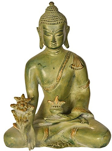 Exotic India Buda de la Deidad Budista Tibetana, Chola Verde, Size: 3.5 X 5.6 X 7.3 Inches