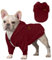 meioro Hundepullover mit Reißverschluss und Kapuze, für Hunde, Katzen, niedlich, warm, mit Kapuze, Winter, warm, Welpen, französische Bulldogge, Mops (Größe L, Rot)