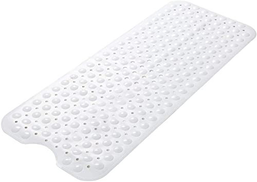 Wimaha Badewannenmatte rutschfest, Extra Lange Antirutschmatte Badewanne, Duschmatte rutschfest BPA Frei, Schimmelresistent & Maschinenwaschbar Badematte,100 x 40cm,Weiß