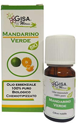 Gisa Wellness - MANDARINO VERDE - Olio Essenziale Bio - 100% Puro e Naturale - [10ml] - Alimentare - Aromaterapia - Cura della Persona - Benessere - Made in Italy