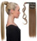 Pferdeschwanz Extensions Ponytail Clip in Extensions wie Echthaar Zopf Kunsthaare Haarverlängerung Haarteil 58cm Glatt Hellbraun & Aschblond