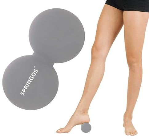 SPRINGOS Lacrosse Doppelball 13 cm, Duoball, Twinball Massageball, Faszienball, Triggerpunkt-Massage, Muskelentspannung
