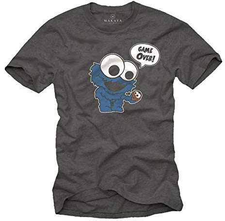 MAKAYA Baby Monster mit Kekse - T-Shirt Game Over Grau Größe XXXXXL
