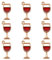 PandaHall - Ciondoli in lega smaltata, a forma di bicchiere di vino, 20 x 8 x 2 mm, placcati in oro chiaro, per la creazione di orecchini, collane, bracciali, gioielli
