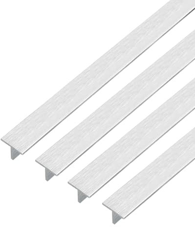Alberts 499518 Lot de 4 profilés en T Aluminium et acier inoxydable clair 1000 x 15 x 15 mm