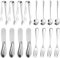 Lot de 16 couteaux à beurre et à fromage en acier inoxydable multi-usage pour épandeur de beurre, trancheuse à fromage, mini pinces, fourchettes et cuillères