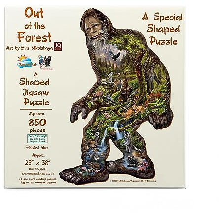 SUNSOUT INC – Out of the Forest – 850-teiliges Puzzle in Sonderform von Künstler: Eva Nikolskaya – Fertige Größe 63,5 x 96,5 cm – MPN# 95054
