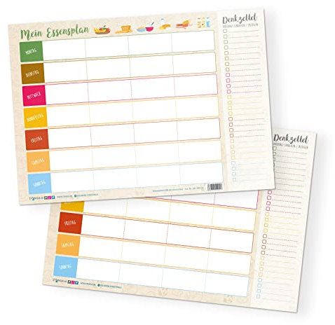 itenga Essensplan Food Planner Meal Planner DIN A4 abwischbar Wochenplan Einkaufszettel