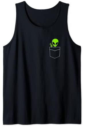 Alien-Tasche Grün Süßes Alien-Friedenszeichen UFO-Alien Tank Top