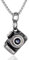 BIYONGDE Vintage Stainless Steel Camera Pendant (No Filming Function) Necklace with I Love U Image, 24 inches Chain, Mens Womens, Unique Gift for Photographer, Stainless Steel, No Gemstone