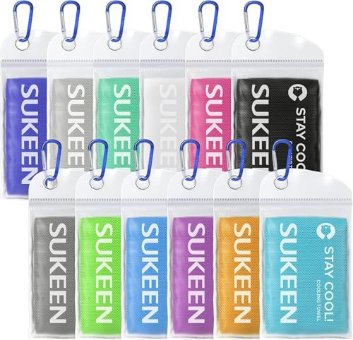 Sukeen Kühltuch Set, kühlendes Handtuch Kühltücher Hals, Handtuch kühlend, Cooling Towel, Kühltücher Sport, Kühlendes Tuch, Eishandtücher für Wandern, Laufen, Tennis, Reisen,