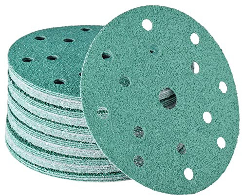 Wabrasive nass und trocken Schleifscheiben 150mm Klett 15 Löchern K40 Set 50 St | Nass Schleifpapier für Auto- und Karosseriereparaturen | passend zu Exzenterschleifer 150mm klett