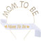 Vepoty Mom to Be Satin Schärpe Tiara Stirnband Set Strass Mom to Be Krone Stirnband Satin Schärpe für Baby Shower Party Dekoration