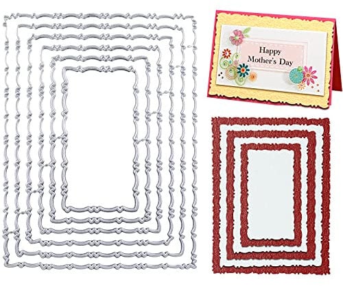 cobee 6 Stück Stanzmaschine Stanzschablone, Stanzschablonen Rahmen Spitze Scrapbooking Prägeschablonen Stanzformen Schablonen für DIY Karte Sammelalbum Scrapbooking Fotoalbum Deko Cutting Dies