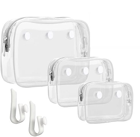 Everfunny Transparente Bogg Strandtasche mit 2 Einsteckhaken, Zubehör für Bogg Bags, Reisen, Make-up, saubere Toilettenartikel, Pinsel-Organizer, Kosmetik-Trennwand, Aufbewahrung, Innentasche, 3