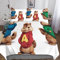SUCREVEN Alvin Chipmunks Bettwäsche Set Bettbezug 3D Cartoon Bedruckte Betten Für Kinder Jungen Mädchen Thema Raumdekor Kuschelig 3 Teilig Sets Double（200x200cm）